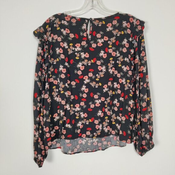 Eloquii Women's Viscose Blouse Size 1X Black Floral Boho Bohemian Summer Spring - Picture 3 of 7